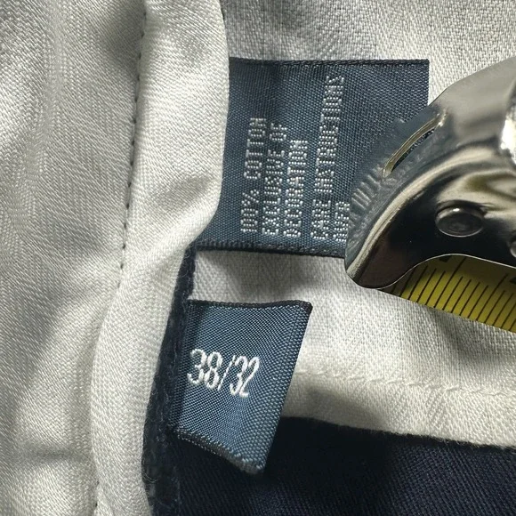 Vtg Polo Ralph Lauren Pants Suffield Flat Front Chino Mens  38x32 Blue - Picture 7 of 11